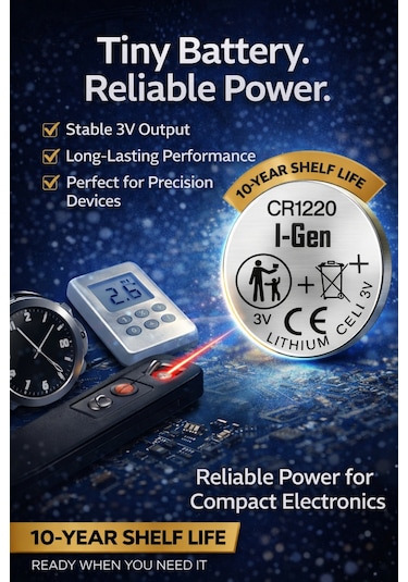 I-gen Cr1220 Pil Lityum Düğme Pil 3v 1220 10'lu Paket