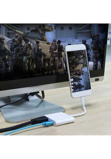 iphone Uyumlu 6 7 8 11 Xr Lightning To Hdmı Çevirici Dönüştürücü Adaptör (537801014)