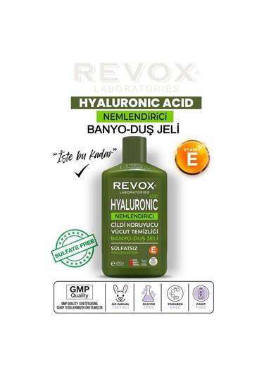 Revox Hyaluronic Acid Cildi Nemlendirici Duş Jeli 400 ML