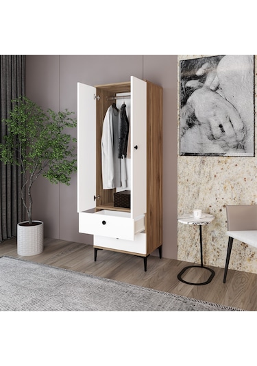 Kalender Dekor Silvia-1 Slv02, 2 Kapaklı, 2 Çekmeceli Gardırop