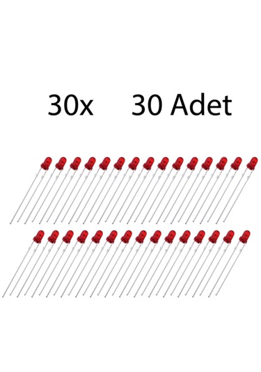 3mm Kristal Led Diyot Kırmızı Mantar Led 30 Adet