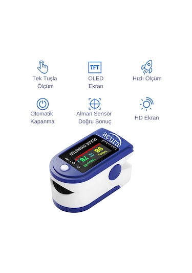 Acura Ac-60 Oksimetre Oled Ekranlı Nabız Ve Oksijen Ölçer