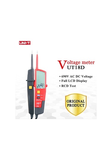 Ut18d-unı-t Dijital Voltmetre Ut18b Ut18d Ac Dc Gerilim Süreklilik Test Cihazı 690 V Lcd Ekran 3 Faz Sırası Rcd Elektrik Test Cihazı