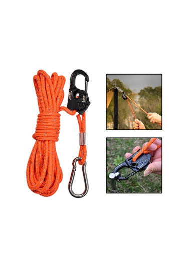 Suntek 4mm Çadır Adam Halat Taşınabilir Kılavuz Turuncu Turuncu