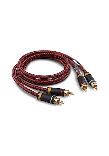 Geeksen Hi-fi Stereo Rca Ses Kablosu 4n Oksijenli Bakır, 3u Altın Kaplama, 0.75m, 2 Adet - Ses Kaybı Olmayan, Dayanıklı, Müzik Severler İçin