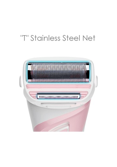 Moveevo Elektrikli Epilatör İnce Bıçaklı Ağ 2'si 1 Arada Tıraş Bıçağıyla, Sökülüp Yıkanabilir, Pembe