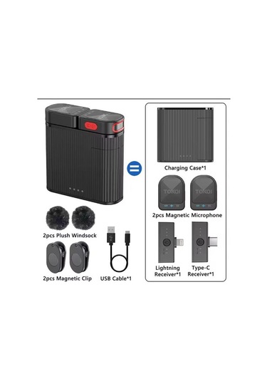 Hadron H01 Lightning Ve Type-c Kablosuz Çiftli Yaka Mikrofon Seti