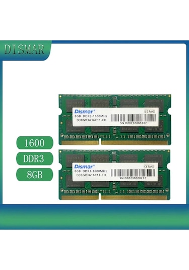 Meridiangoods Dismar Ddr3 8gb 1600mhz 240pin Sodımm Dizüstü Masaüstü Ram
