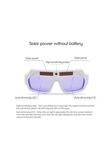 Reedark Otomatik Ayar Işıklı Kaynak Gözlüğü - Güçlü Koruma Ve Solar Şarj