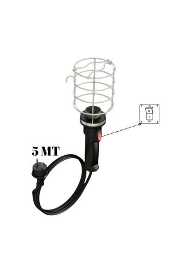 Bylion 5 Metre Seyyar El Lambası 5 Metre Kablolu Baladoz