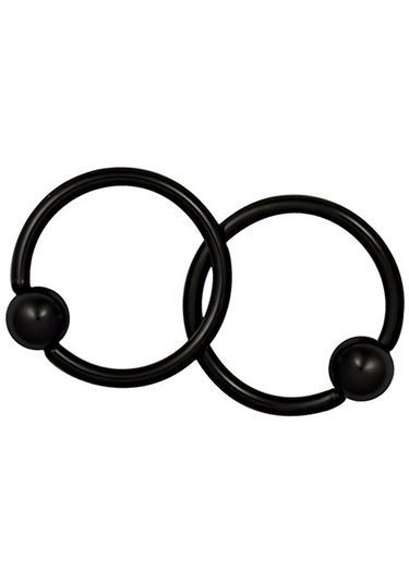 Homyl 1 Çift Paslanmaz Çelik Burun Tragus Dudak Tutucu Boncuklu Siyah