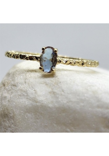 Mila 0,30 Ct Sultanayt Tektaş Minimal Tasarım 14 Ayar Altın Yüzük 552950164