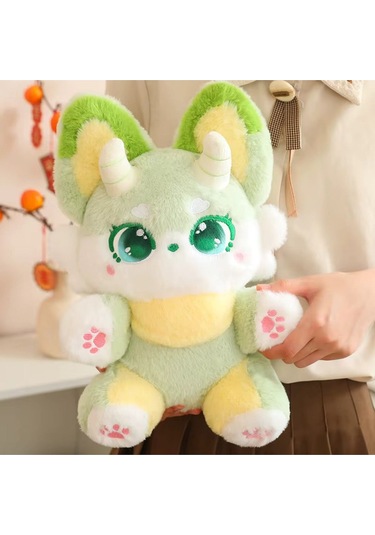 Yeşil Ejder Peluş Oyuncak Uyku Arkadaşı 35cm Yeni Stil Anime Bebek Ejderha Oyuncak Serisi