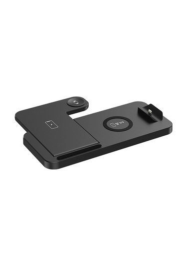 Maiyame Siyah 4'lü Kollapsible Dikey Kablosuz Şarj Cihazı - 18w Hızlı Şarj, İphone, Kulaklık, Saat Uyumlu