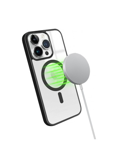 İphone 14 Pro Magsafe Özellikli Renkli Clear Case Kapak