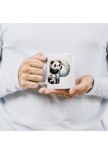 P Harfi Tasarım Bardak, Sevimli Hayvan Temalı Harf Bardağı Beyaz