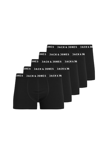 Jack & Jones 5'li Düz Renk Boxer Paketi - 12142342 Black