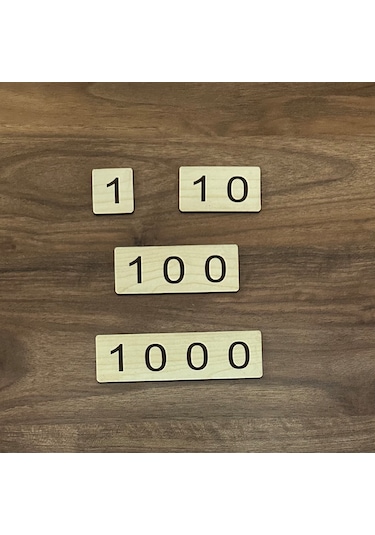 Montessori Ahşap Sayı Kartları 1-9000