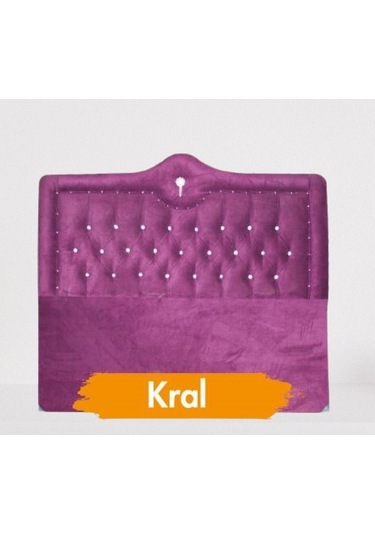 Başlık ALC Kral Model 90 Cm Kapitone Baby Face Mor Kumaş Döşeme El Yapım