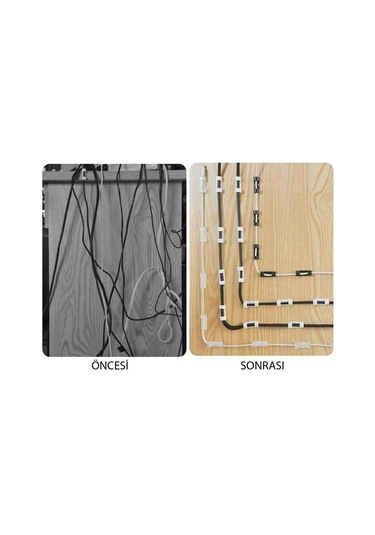 Kablo Sabitleyici Klipsler 60 Adet Kablo Düzenleyici Duvar Fayans Cam Kablo Tutucu Yapışkanlı Klips