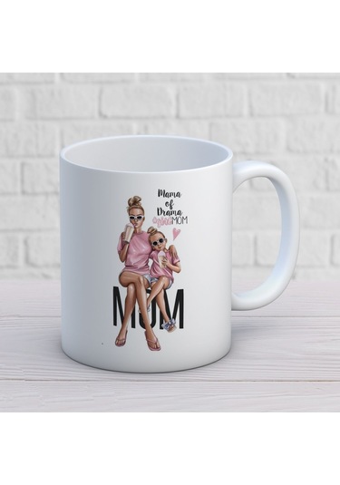 Rüyalarımın Annesi Anne Kız Kupa Bardak Çok Renkli