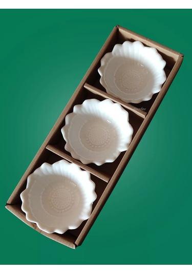 Hazdev Ekmek Tabağı İle Birlikte Servis İçin Beyaz Seramik Sosluklar Seti 247497151 Beyaz