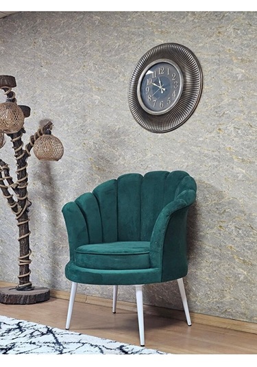 Tekli İstiridye Beyaz Boyalı Sivriltme Ayak Çay Seti Koltuk Tekli Çok Renkli