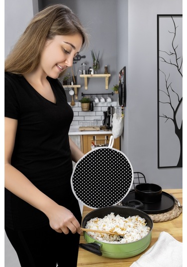 Şık Ve Pratik Demlematik: Pilav Demleme Örtüsü , Tencere Kapağı Bonesisiyah Puantiye