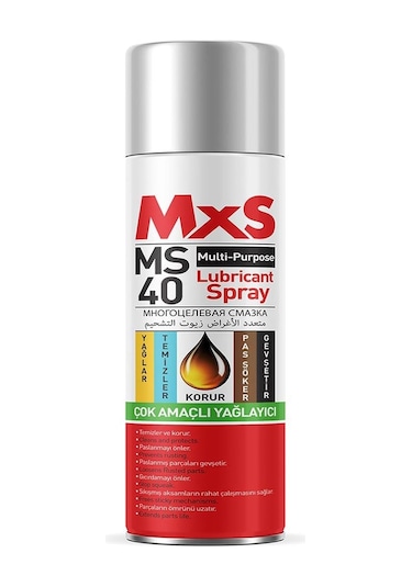 Mxs Ms 40 Çok Amaçlı Sprey 200 Ml Yağlar.pas Çözer.korozyon Önler 1 Adet