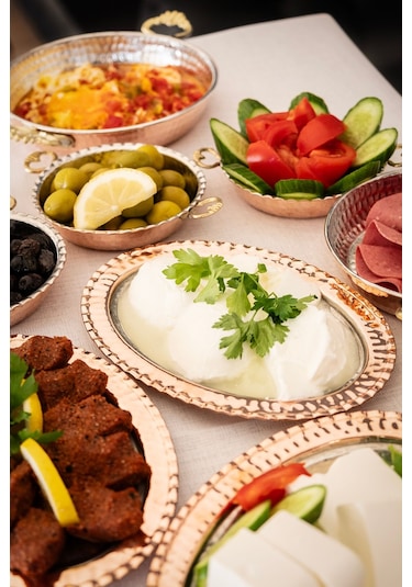 Bakır Sunum Tabağı 1 Adet Metalik