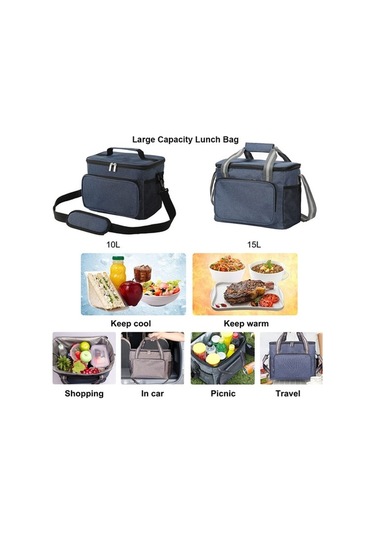 Jzcat- Taşınabilir Yalıtımlı Piknik Çantası Büyük Kapasiteli 15l Siyah