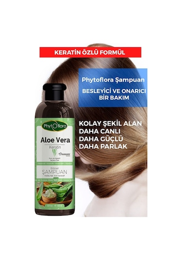 Phytoflora Tuzsuz Aloe Vera ve Keratinli Şampuan 400 ML