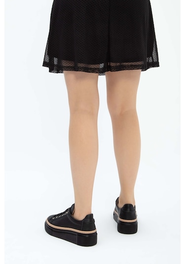 Tamer Tanca Kadın Hakiki Deri Siyah Floter Sneakers & Spor Ayakkabı 937 5022-09 Bn Ayk Y23 Sıyah Floter Siyah