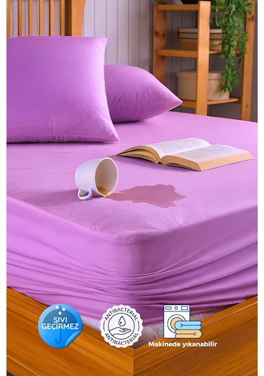 Formeya Lila Mikro Fitted Sıvı Geçirmez Yatak Koruyucu Alez Lila