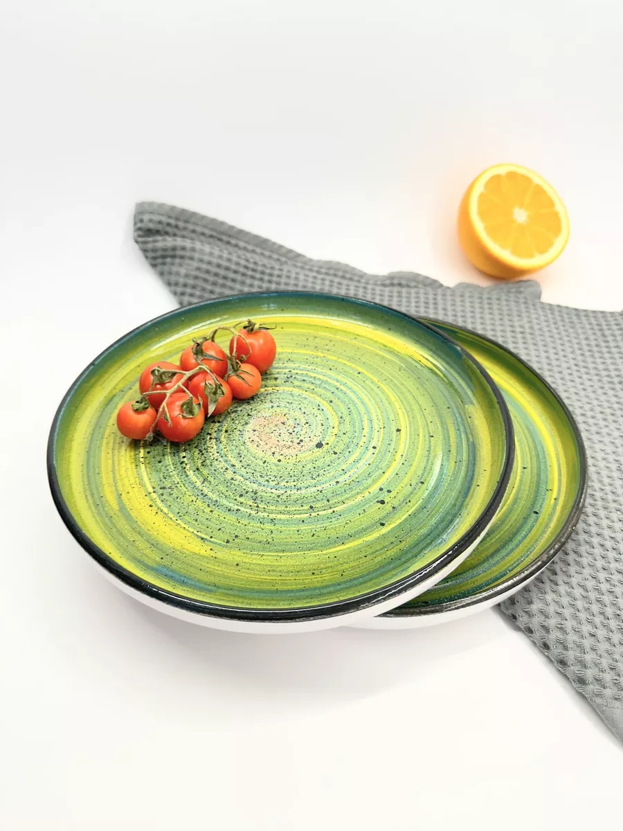 Milla Sweethome 2 Adet Kenarlı 22 Cm Seramik Düz Tabak Seti 187413620 Yeşil