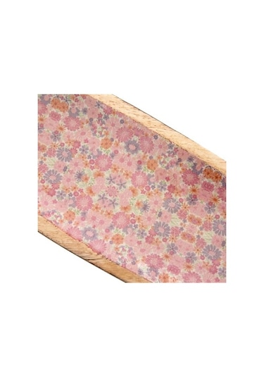 Vitale AK.Fq0010 Şiva Çiçek Desenli Oval Tabak Pembe