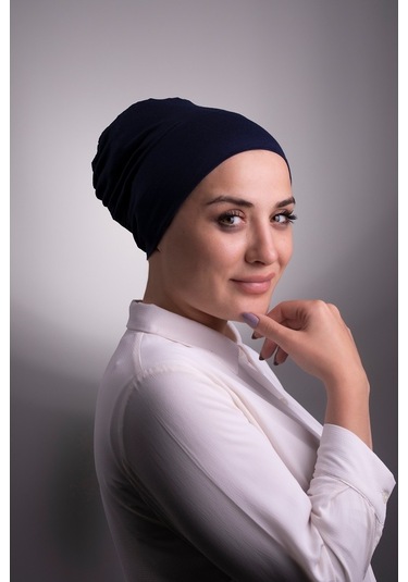 Lacivert Pratik Hazır Geçmeli Iç Bone Viskon Kumaş Dikişsiz 3003_ Lacivert