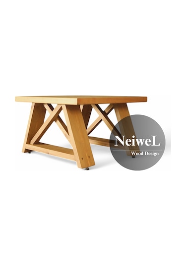 Neiwel Hale Doğal Ahşap Ofis Sehpa-60-60 Açık Ceviz