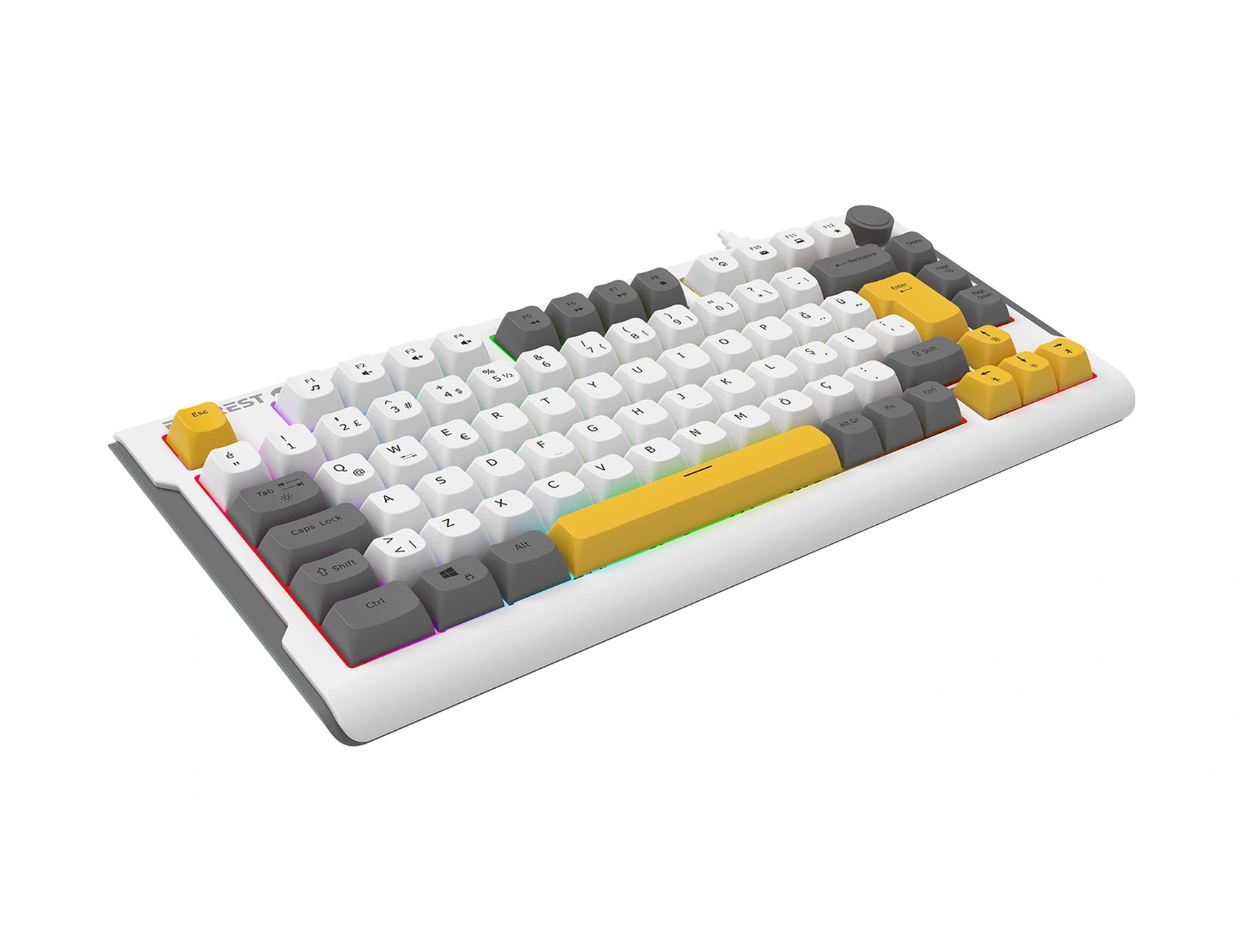 Everest Kb-75 Smooth Beyaz/gri/sarı Rgb Q Membrane Oyuncu Klavyesi