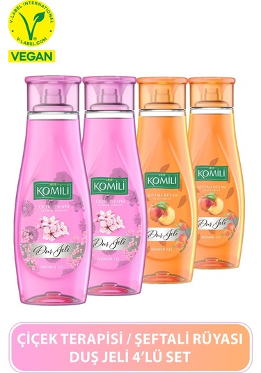 Komili Çiçek Terapisi + Şeftali Rüyası Duş Jeli 4 x 500 ML
