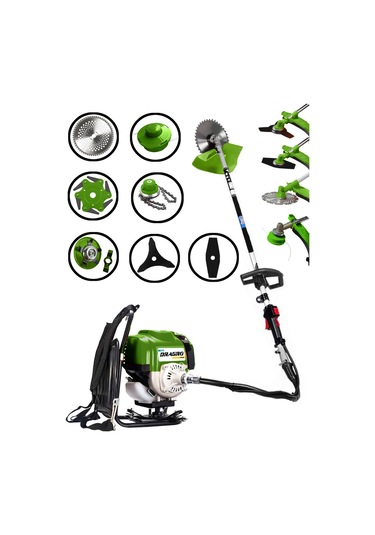 Dragro DRG-7PR Y 4x4 7 Parça 2 Zamanlı Sırt Tipi Benzinli Motorlu Tırpan Ot Çim Çayır Biçme Kesme Makinesi