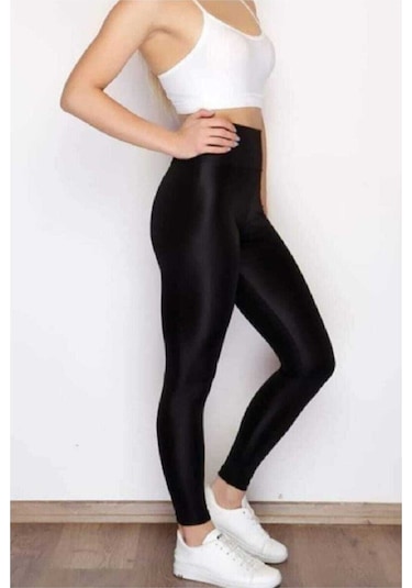 Bonbonetti Chocolate Baby&Kids Kadın Siyah Parlak Yüksek Bel Toparlayıcı Disko Taytsiyah M Siyah