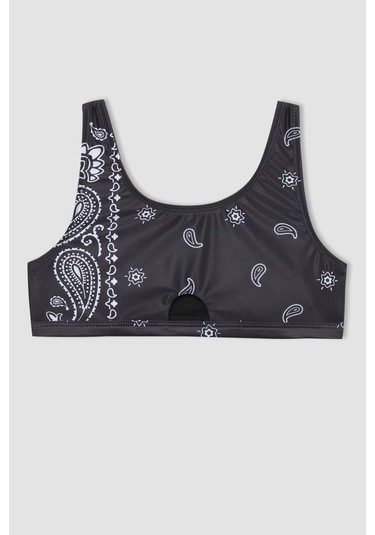 Defacto Kız Çocuk Desenli Bikini Takımı C0368A824SMBK27 Siyah