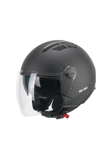 Cgm 116A Aır Açık Kask Siyah Uzun Vizör+ Güneş Vizörlü Siyah