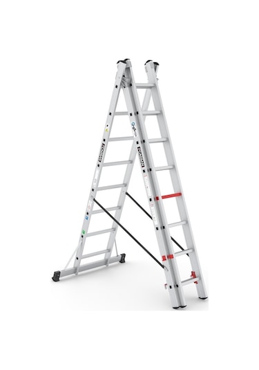 Çağsan TS175 3x8 Basamaklı Triocombi Üç Parçalı Çok Amaçlı Merdiven