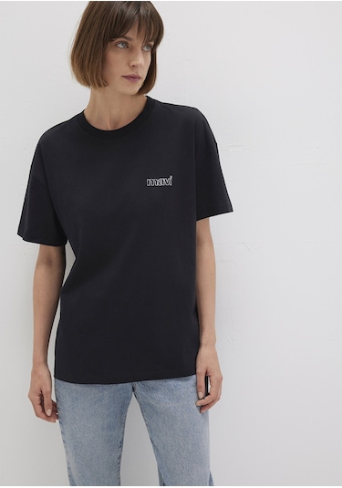 Mavi - Mavi Logo Baskılı Siyah Tişört 1611309-900 Siyah