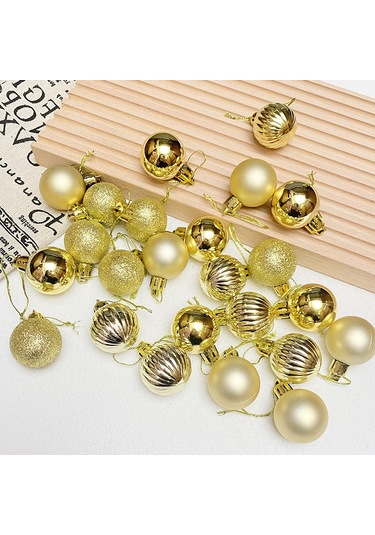 Yifomall Noel Dekorasyonu: Antik Bakır Renkli 3cm Kabak Şekilli Plastik Toplar, Elektroplastik Parlak, Ağaç Ve Tavan Süsü, 24 Adet Paket