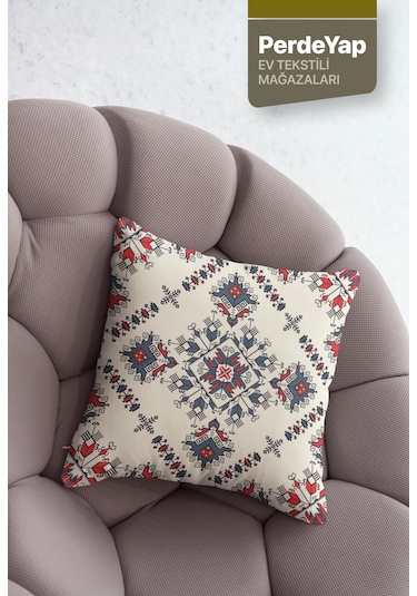 Otantik Kilim Işlemeleri Desenli 4lü Kırlent Kılıfı