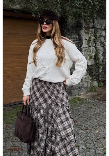 Laluvia Krem Süzeneli Kazak - 251085 Krem
