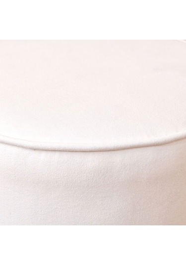 Just Home Ethnic Puf - Beyaz / Siyah - 41x39x39 Cm Beyaz / Siyah